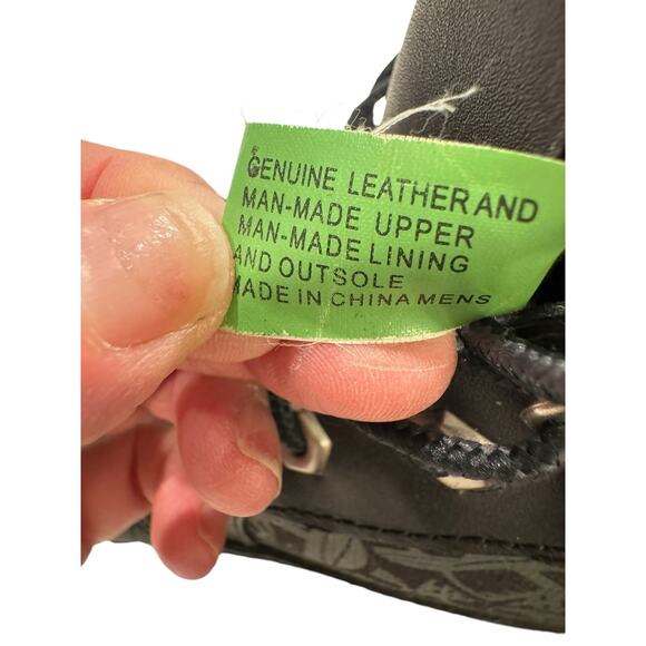 US 13W MEN'S BLACK TIMBERLAND PREMIUM LEATHER WATERPROOF BOOTS LOGO SIDE - Picture 9 of 10